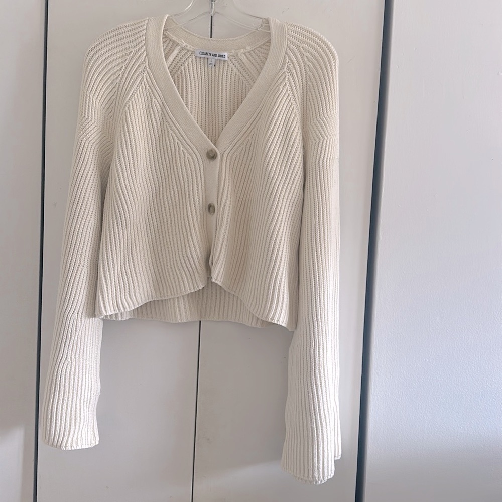 Elizabeth & James Cream Cotton blend Cardigan
